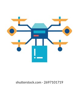 Air Drone entregando paquetes de datos digitales