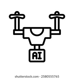 Ai Drone line icon, editable vector icon, pixel perfect, illustrator ai file