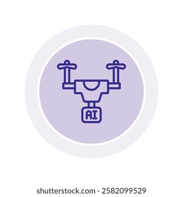 Ai Drone line icon, editable vector icon, pixel perfect, illustrator ai file 