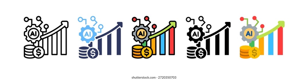Ai Economy Symbol - Mehrere Vektorgrafiken