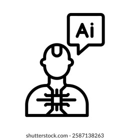 AI education anatomy icon illustration