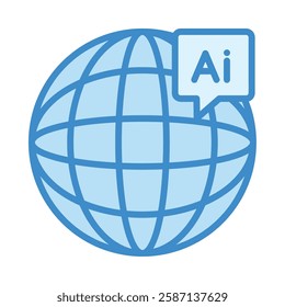 AI in Education global learning blue illustration