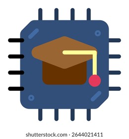 ai educação com chapéu de graduação 