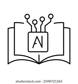 AI Education Line Icons. AI, Brain, Robot, Bot, Technology, Mind, AI Agent, Intelligent Icons Editable Stroke Vector Illustration