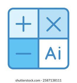 AI in Education AI mathematics blue illustration