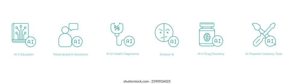 AI in Education and Personalized Healthcare Vector Icon