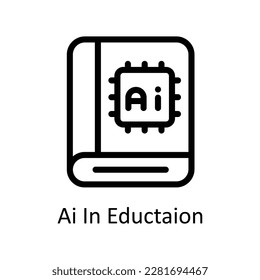 Ai In education Vector    outline Icons. Simple stock illustration stock