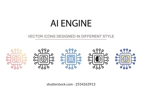 AI Engine icon design with white background stock illustration