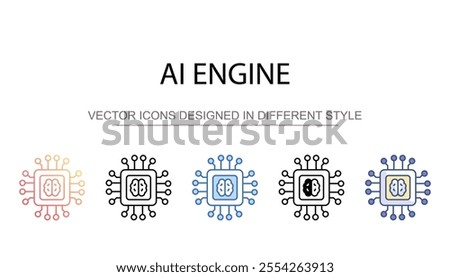 AI Engine icon design with white background stock illustration