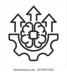 Ai enhancement icon vector illustration outline