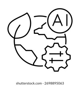 Control ambiental de la IA: gestión de sistemas ambientales utilizando la IA para soluciones sostenibles e Tecnología inteligente. Vector Editable.