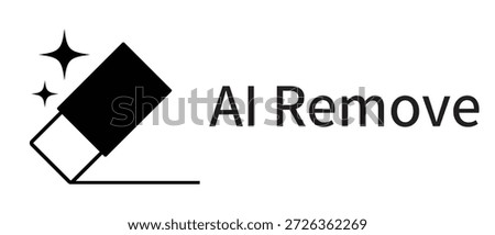 AI Eraser tool Icon vector. Ai remover icon. Erase vector icon in modern style, Icon indicating AI smart remove. Vector illustration. 