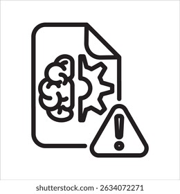 Ícone de linha simples da Taxa de Erros do AI
