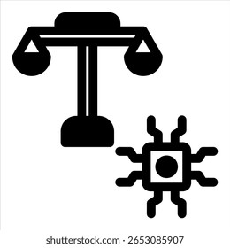 AI Ethics Concept Schwarzes Symbol Vektorgrafik