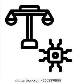 Ilustração do vetor do ícone do contorno do conceito de ética da IA