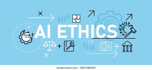 AI ethics conceptual smart machine deep learning engine data programming privacy policy guidelines technology optimization AI artificial intelligence icon concept design illustration