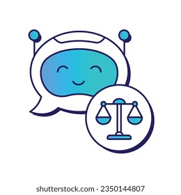 AI Ethics Icon Design: A Symbol of Responsible AI. Ethical, responsible, fair, just, safe AI icon. Vector Design.