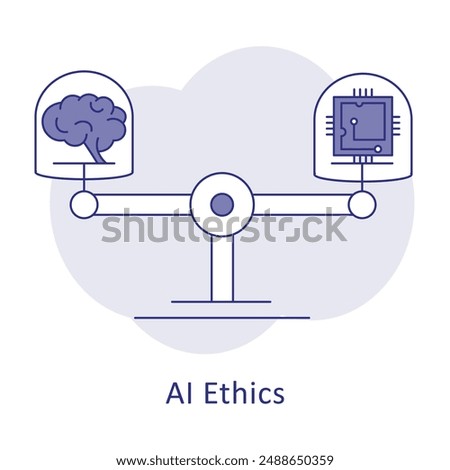 Ai ethics icon with editable stroke.