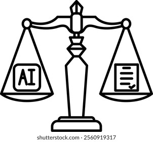 AI Ethics Icon - Line Style - How to use AI Theme