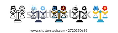 Ai Ethics Icon Multiple Vector Illustration