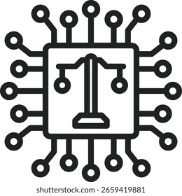 Icono de ética de IA Imagen de Vector. Adecuado para App móviles, App de Web y medios impresos.