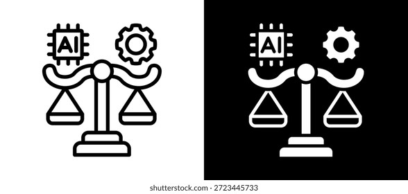 Ai Ethik Symbol weißschwarz Vektorgrafik