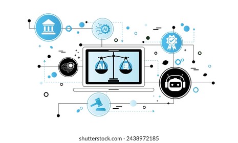 Ética de la IA y conceptos legales ley de inteligencia artificial y tecnología en línea de las regulaciones legales Controlar la tecnología de inteligencia artificial es un alto riesgo.