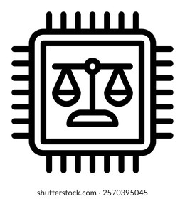AI Ethics Tech and AI Innovation icon illustration