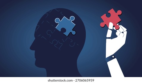 AI Extracting Human Thinking – Robotic Hand Removing a Puzzle Piece from the Brain