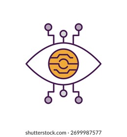 AI Eye vector icon stock illustration