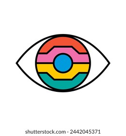 AI eye vector illustration. Robotic eye artificial intelligence concept icon.