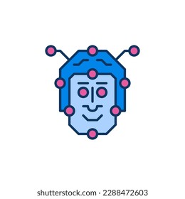 AI Face vector Robot Head concept colored modern icon or symbol
