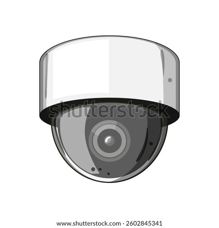 ai facial recognition camera cartoon. security privacy, technology software, algorithm authentication ai facial recognition camera sign. isolated symbol vector illustration