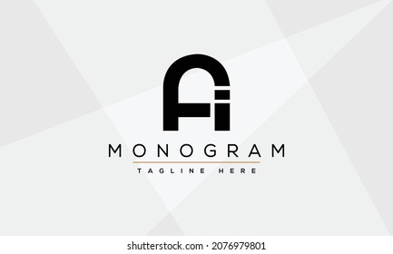 AI Fi abstract vector logo monogram