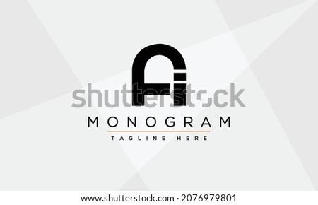 AI Fi abstract vector logo monogram