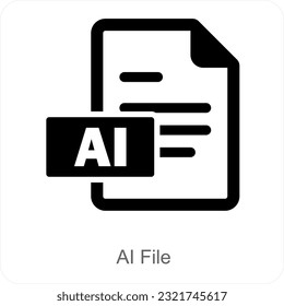 Concepto de icono de archivo y documento de AI