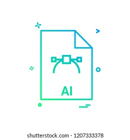 ai file file extension file format icon vector design