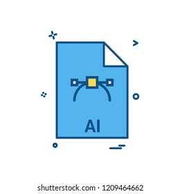 ai file file extension file format icon vector design