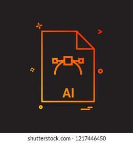 ai file file extension file format icon vector design