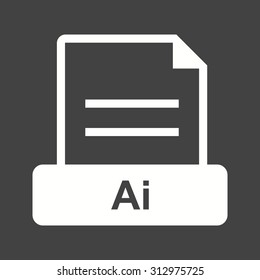 AI, file, extension icon vector image. Can also be used for file format, design and storage. Suitable for mobile apps, web apps and print media.