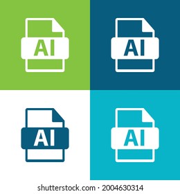 AI File Format Flat four color minimal icon set