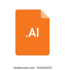 AI file format flat icon. Linear style sign for mobile concept and web design. Simple color symbol. Vector illustration isolated on white background. EPS 10.