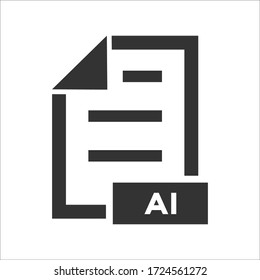 Ai file format icon. Ai file format vector image