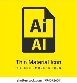 AI file format symbol bright yellow material minimal icon or logo design