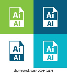 AI File Format Symbol Flat four color minimal icon set