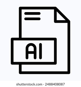 VECTOR de formato de archivo AI, Vector lineal aislado.