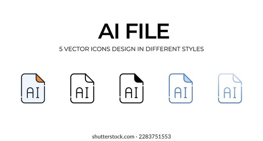 Diseño de iconos de archivo Ai en estilo Cinco con barra modificable. Línea, Sólido, Línea plana, Color de tono Duo y Línea de degradado de color. Adecuado para diseño de páginas Web, aplicaciones móviles, UI, UX y GUI.