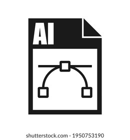 AI-Dateisymbol, flacher Design-Stil