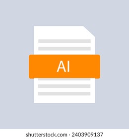 Icono de archivo AI. Plano, naranja, archivo AI de documento, icono de archivo AI. Icono de vector