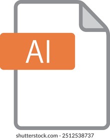 The AI file icon isolated on white background